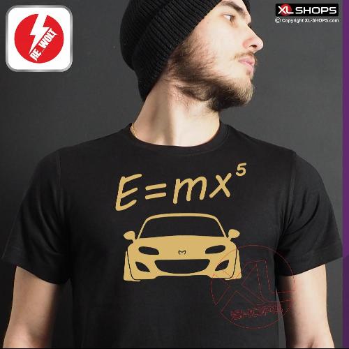 E = MX5 NC Herren T-Shirt schwarz / golden M-JUJIRO MAZDA