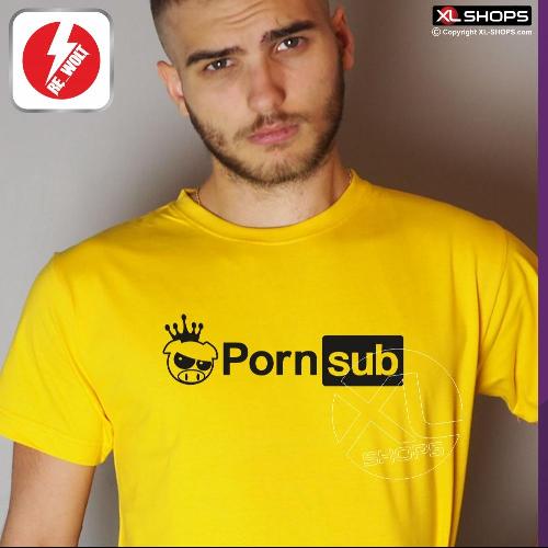 PORNSUB Herren T-Shirt gelb / schwarz SUBARU